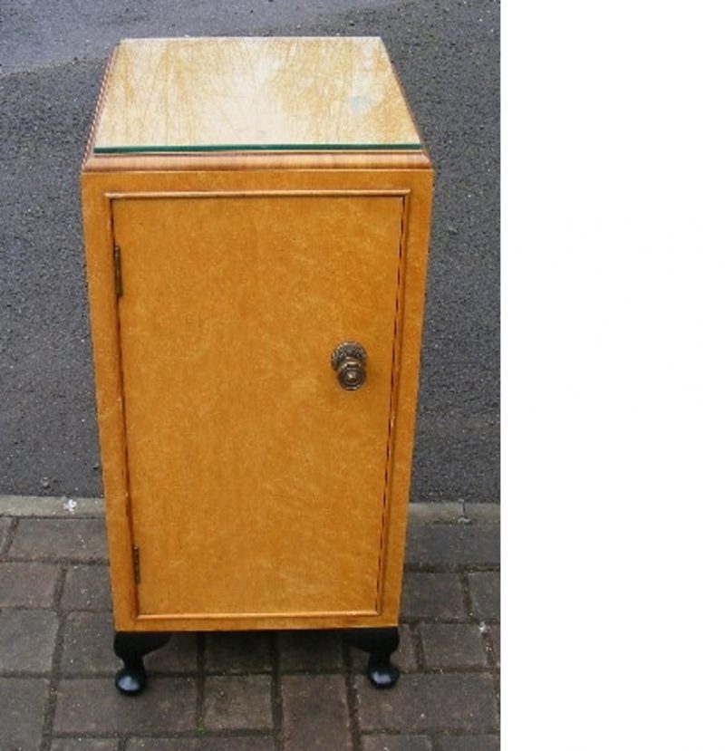 Art Deco Birdseye Maple Bedside Wessex Beds