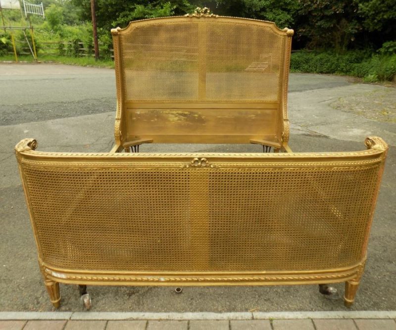 Unrestored Wooden Bergere Gilded Bedstead Wessex Beds